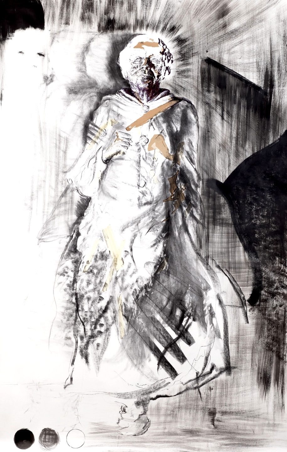 Mary in the Light by Ezra Myers, large-scale drawing exploring Mary Seacole, ancestral presence and Black historical visibility.