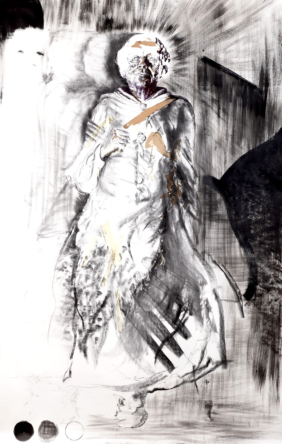 Mary in the Light, life-size drawing by Ezra Myers